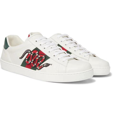 gucci snake embroidered trainers|ace sneakers gucci.